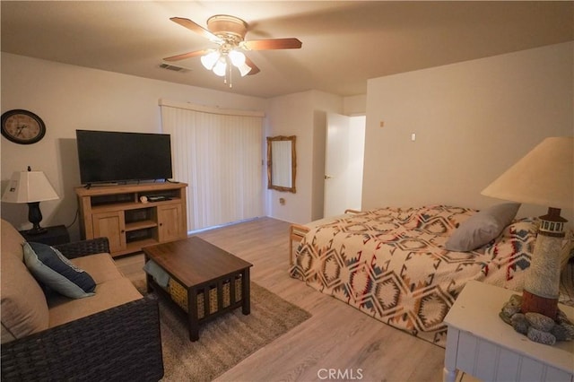 5030 Cardiff Ln, Atwater, CA 95301 - bedroom featuring light wood-style floors and a ceiling fan