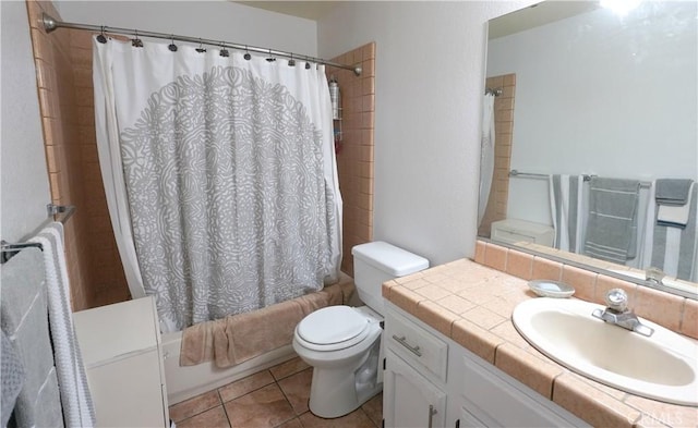 5030 Cardiff Ln, Atwater, CA 95301 - full bathroom with vanity, shower / tub combo with curtain, and tile patterned floors