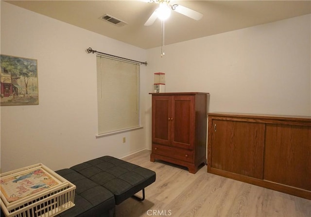 5030 Cardiff Ln, Atwater, CA 95301 - bedroom with light wood finished floors and a ceiling fan