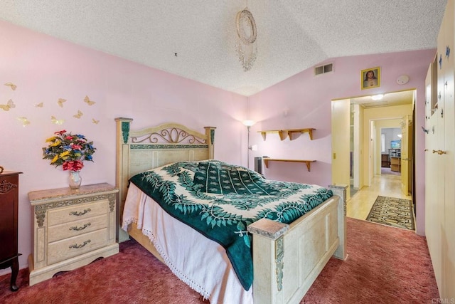 1518 Goldrush Way, Oceanside, CA 92057 - carpeted bedroom with lofted ceiling and a textured ceiling