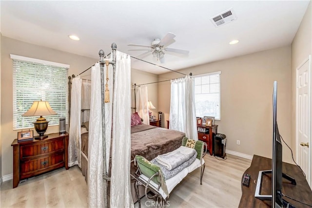 1251 Pepperwood Ct, Carson, CA 90746 - bedroom featuring light wood finished floors, recessed lighting, and a ceiling fan