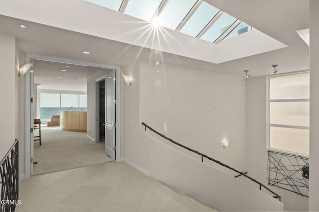1135 Capri Way, Oxnard, CA 93035 - hall featuring a skylight and recessed lighting