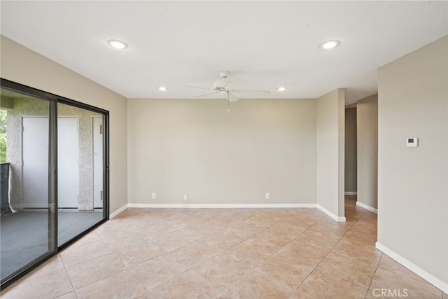 2554 Olive Dr Unit 38, Palmdale, CA 93550 - unfurnished room with a ceiling fan, light tile patterned floors, recessed lighting, and baseboards