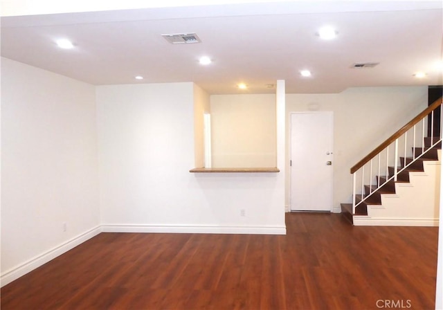 900 W Sierra Madre Ave Unit 184, Azusa, CA 91702 - empty room with baseboards, wood finished floors, stairs, and recessed lighting