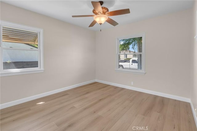 11046 Howard St, Whittier, CA 90606 - spare room with light wood-type flooring and ceiling fan