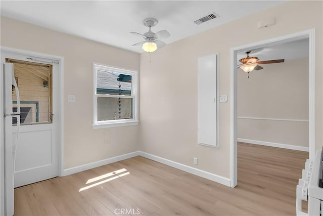 11046 Howard St, Whittier, CA 90606 - empty room featuring a ceiling fan and light wood finished floors