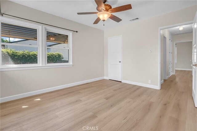 11046 Howard St, Whittier, CA 90606 - unfurnished bedroom featuring light wood-type flooring and a ceiling fan