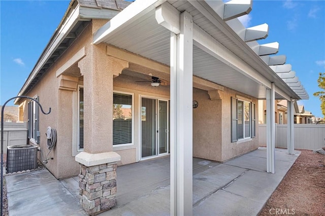 10479 Bridge Haven Rd, Apple Valley, CA 92308 - view of patio / terrace with ceiling fan and central air condition unit