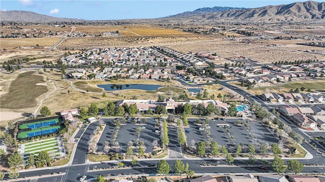 10479 Bridge Haven Rd, Apple Valley, CA 92308 - aerial view of property and surrounding area with a water and mountain view and nearby suburban area
