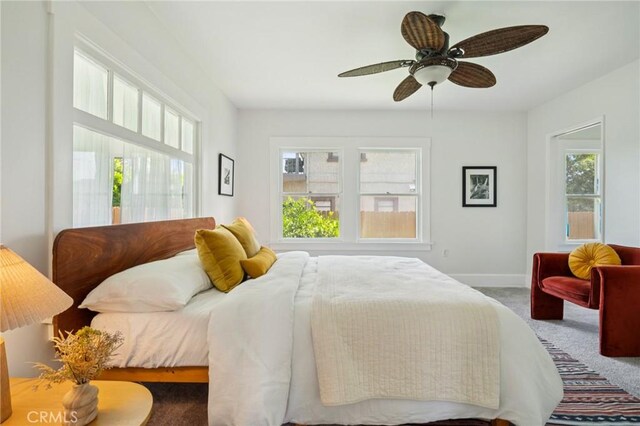 1241 Bresee Ave, Pasadena, CA 91104 - carpeted bedroom with baseboards and ceiling fan