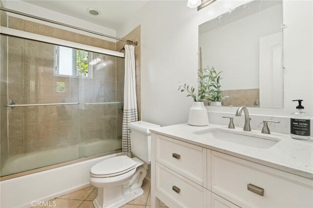 1241 Bresee Ave, Pasadena, CA 91104 - full bath with vanity, bath / shower combo with glass door, and tile patterned flooring