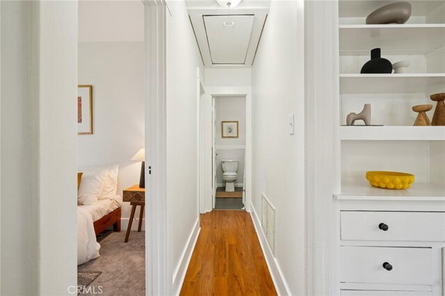 1241 Bresee Ave, Pasadena, CA 91104 - hall with attic access and wood finished floors