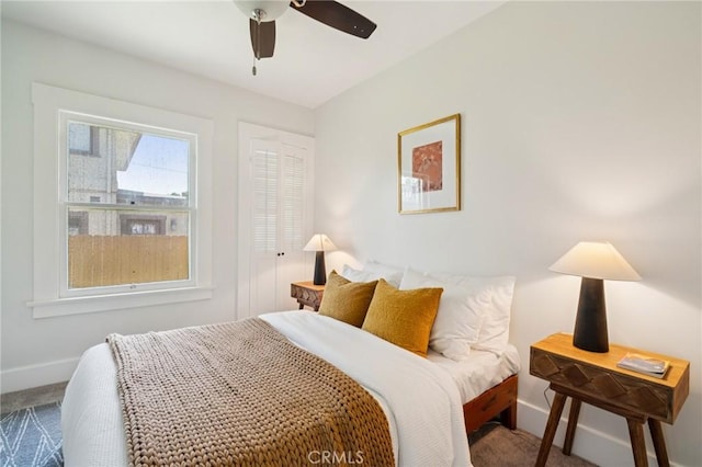 1241 Bresee Ave, Pasadena, CA 91104 - bedroom featuring baseboards, carpet flooring, and ceiling fan
