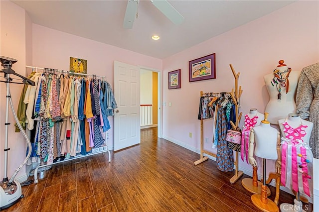 25238 Gloriso Ln, Stevenson Ranch, CA 91381 - bedroom with wood finished floors, baseboards, ceiling fan, and recessed lighting