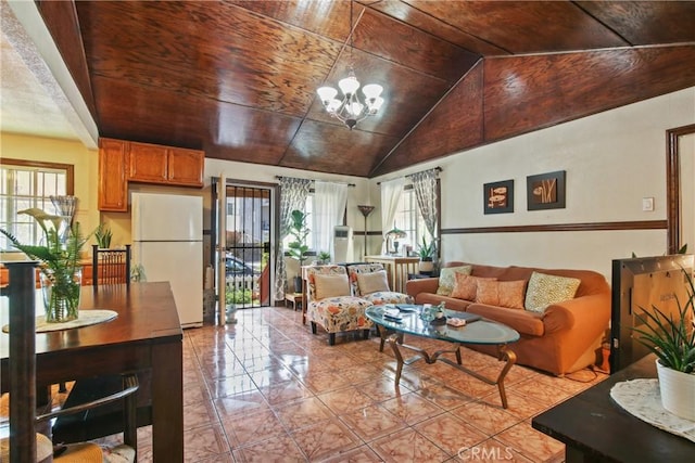 1419 S Redondo Blvd, Los Angeles, CA 90019 - living room featuring light tile patterned floors and lofted ceiling