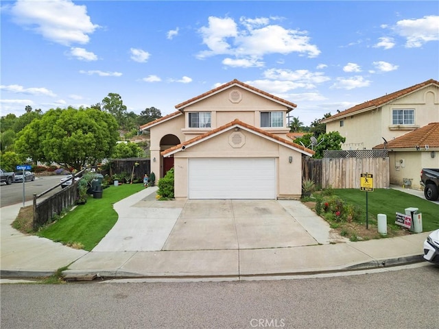 1149 Cochise Ct, Vista, CA 92084 - view of front of property with driveway, stucco siding, a garage, and a tile roof