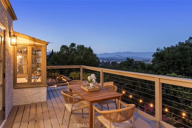 2376 Lake View Ave, Los Angeles, CA 90039 - wooden deck with a mountain view and outdoor dining area