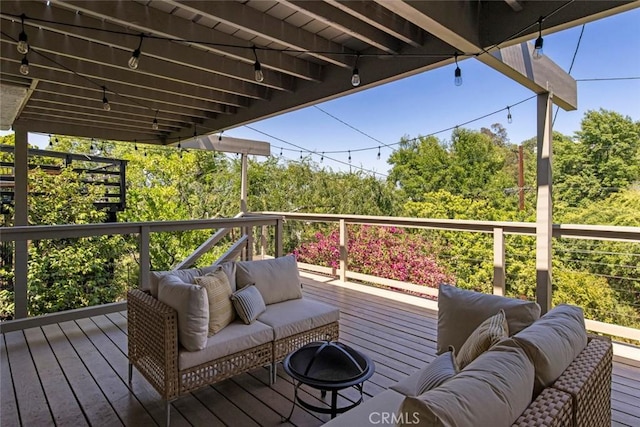 2376 Lake View Ave, Los Angeles, CA 90039 - wooden terrace with an outdoor hangout area