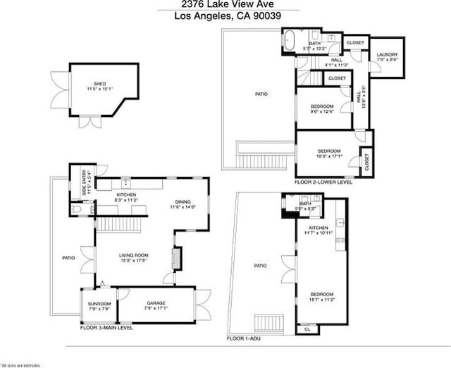 2376 Lake View Ave, Los Angeles, CA 90039 - view of floor plan / room layout