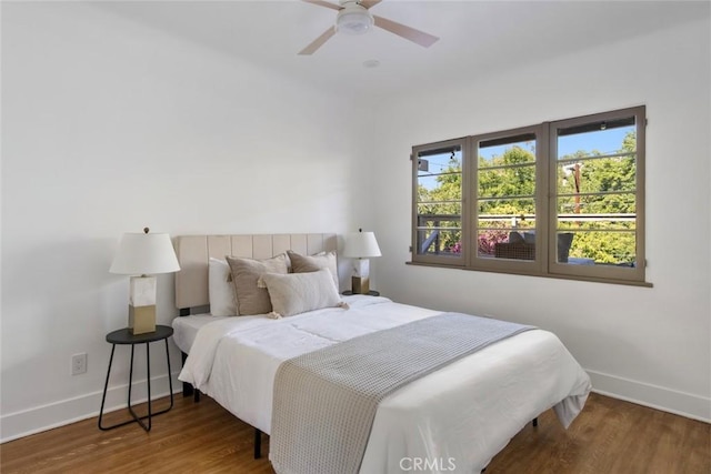 2376 Lake View Ave, Los Angeles, CA 90039 - bedroom featuring wood finished floors and a ceiling fan