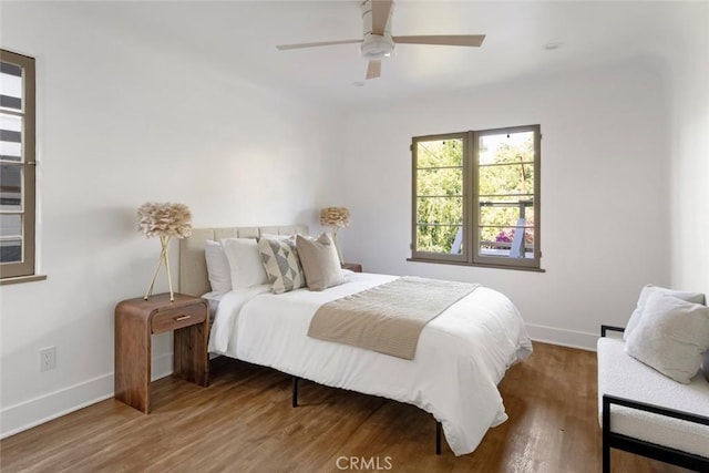 2376 Lake View Ave, Los Angeles, CA 90039 - bedroom with wood finished floors and a ceiling fan