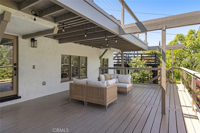 2376 Lake View Ave, Los Angeles, CA 90039 - wooden terrace featuring an outdoor hangout area
