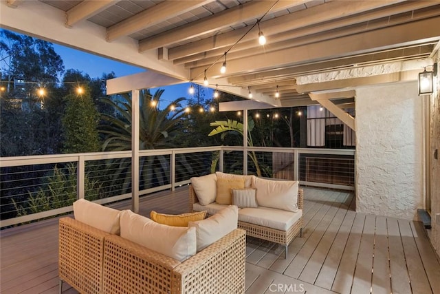 2376 Lake View Ave, Los Angeles, CA 90039 - deck at twilight featuring outdoor lounge area