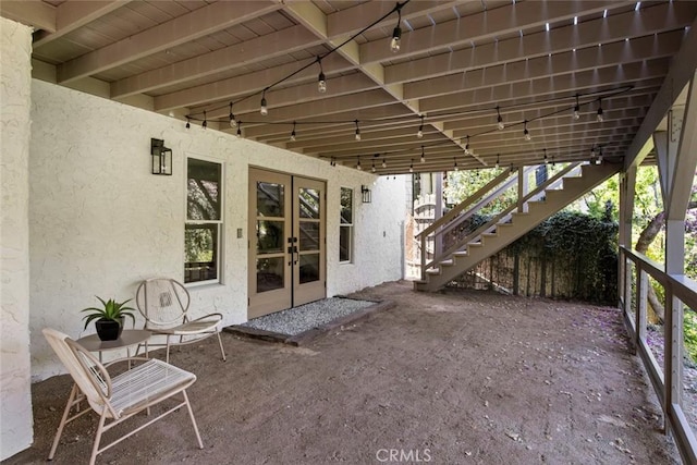 2376 Lake View Ave, Los Angeles, CA 90039 - view of patio featuring french doors and stairway