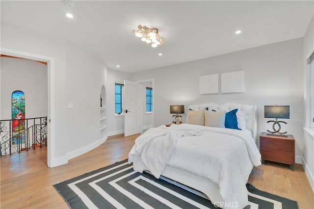 1812 Linda Vista Ave, Pasadena, CA 91103 - bedroom with light wood-style flooring, baseboards, and recessed lighting
