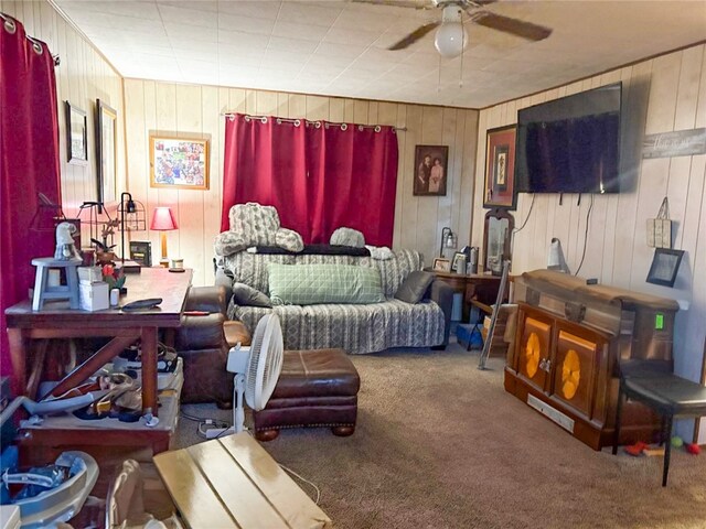 216 College Ave, Weed, CA 96094 - bedroom with carpet flooring and wooden walls