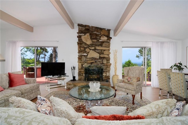 3935 Oakfield Dr, Sherman Oaks, CA 91423 - living area with wood finished floors and a fireplace
