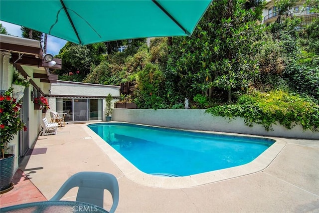 3935 Oakfield Dr, Sherman Oaks, CA 91423 - view of swimming pool with a patio area