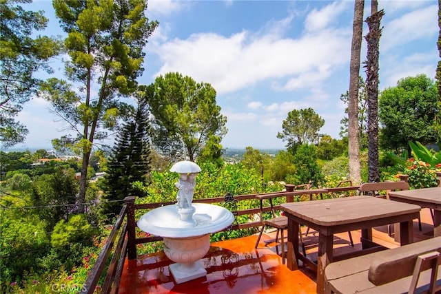 3935 Oakfield Dr, Sherman Oaks, CA 91423 - wooden deck with outdoor dining area