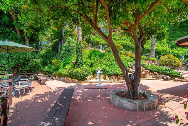 3935 Oakfield Dr, Sherman Oaks, CA 91423 - view of patio / terrace featuring a wooden deck
