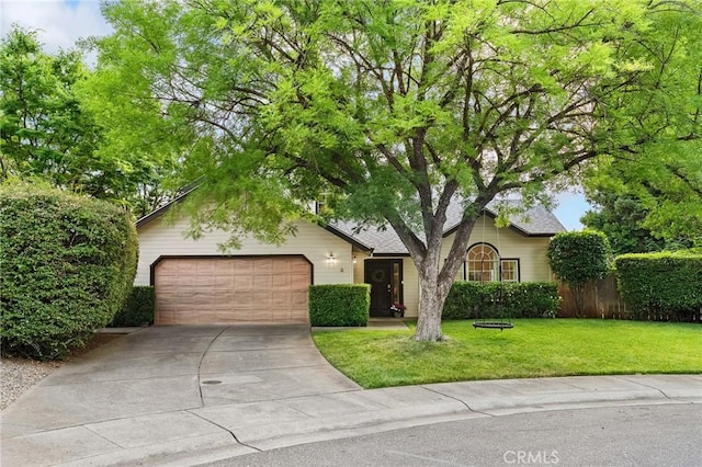 13 Noyo Ct, Chico, CA 95973 - view of front of property featuring concrete driveway, an attached garage, and a front yard
