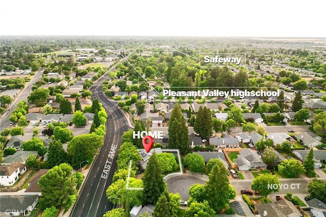 13 Noyo Ct, Chico, CA 95973 - aerial perspective of suburban area with property boundaries highlighted