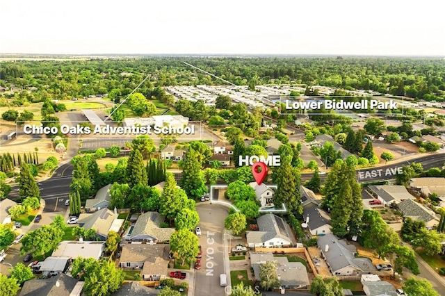 13 Noyo Ct, Chico, CA 95973 - aerial view of residential area with a forest