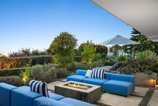 1119 Katella St, Laguna Beach, CA 92651 - view of patio / terrace featuring an outdoor living space with a fire pit