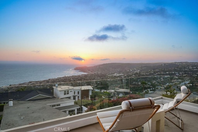 1119 Katella St, Laguna Beach, CA 92651 - balcony at dusk with a water view