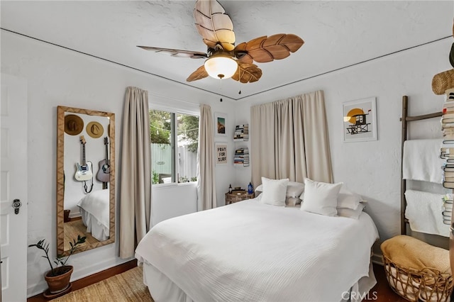 2468 Silverstrand Ave, Hermosa Beach, CA 90254 - bedroom featuring wood finished floors and a ceiling fan