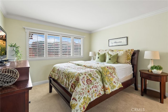 1162 Castlegate, North Tustin, CA 92705 - bedroom featuring light colored carpet, baseboards, and ornamental molding