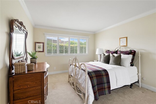 1162 Castlegate, North Tustin, CA 92705 - bedroom with crown molding, light colored carpet, and baseboards