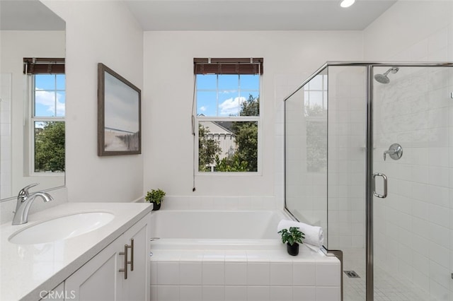 78 Patria, Rancho Mission Viejo, CA 92694 - full bathroom with vanity, a garden tub, and a stall shower