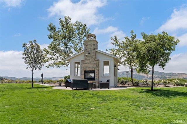 78 Patria, Rancho Mission Viejo, CA 92694 - surrounding community with a patio, a mountain view, a lawn, and an outdoor living space