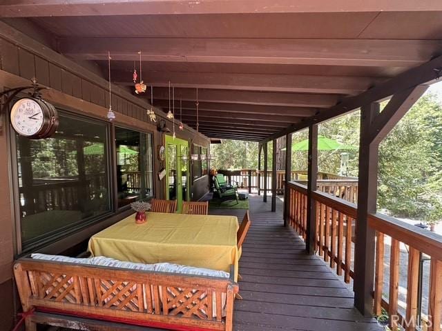 41141 Oak Dr, Forest Falls, CA 92339 - view of wooden deck
