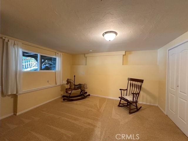 41141 Oak Dr, Forest Falls, CA 92339 - unfurnished room featuring a textured ceiling, carpet, and baseboards