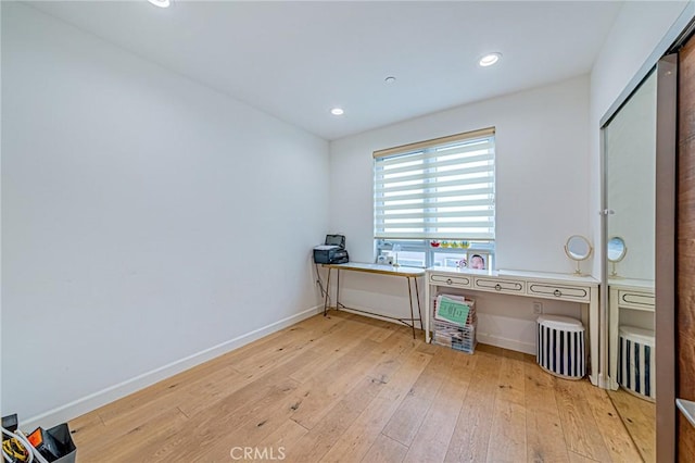 4813 Oakwood Ave Unit 201, Los Angeles, CA 90004 - home office featuring light wood-type flooring and recessed lighting