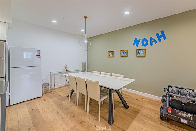 4813 Oakwood Ave Unit 201, Los Angeles, CA 90004 - dining area with light wood-type flooring and recessed lighting