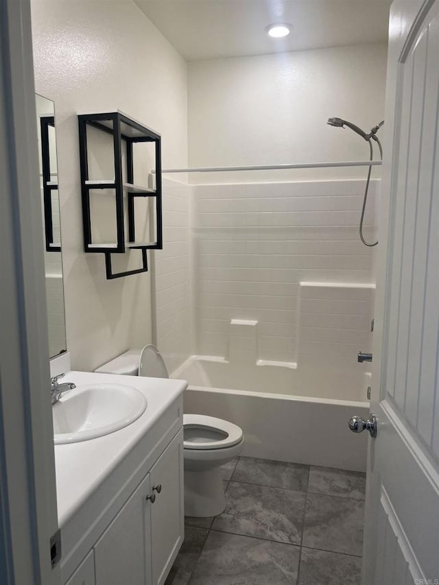 32323 Roman Warren Way, Winchester, CA 92596 - bathroom featuring vanity, toilet, bathtub / shower combination, and recessed lighting
