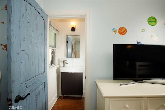 1321 Virginia Ave, Glendale, CA 91202 - bathroom featuring vanity and wood finished floors